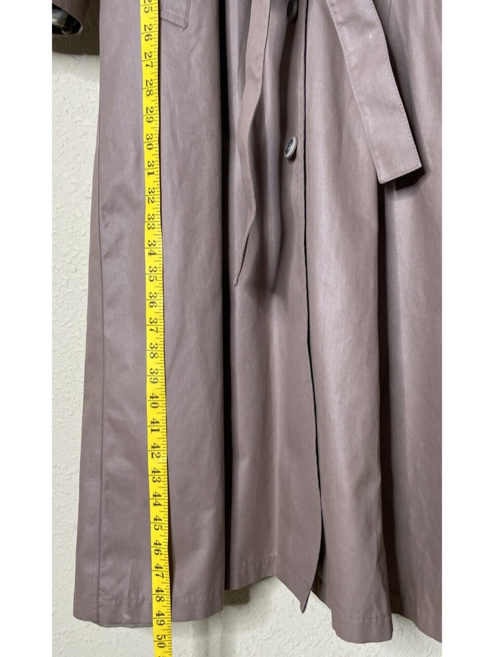 Vintage London Fog Trench Coat USA Made Belted Brown Lined Size 16 R Excellent - Picture 12 of 15